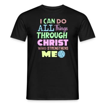 Je peux tout faire grâce au volleyball - T-shirt homme - noir - Devant - AI Model Male 178 light (178cm)