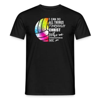 Je peux tout faire grâce au volleyball - T-shirt homme - noir - Devant - AI Model Male 178 light (178cm)