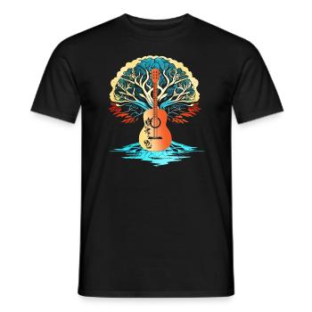 Yggdrasil Natur Musiker Baum Des Lebens - Männer T-Shirt - Schwarz - Vorne - AI Model Male 178 light (178cm)