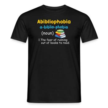 Abibliophobia Bookworm Reading Books - Men's T-Shirt - black - Front - AI Model Male 178 light (178cm)