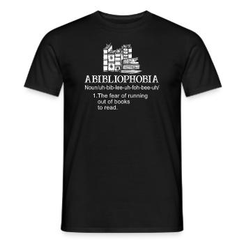 Abibliophobie Rat de bibliothèque Lecture de livres - T-shirt homme - noir - Devant - AI Model Male 178 light (178cm)
