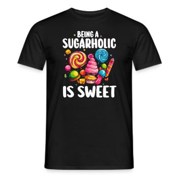 Sugarholic Sweets Sugar Candy Enthusiast - Men's T-Shirt - black - Front - AI Model Male 178 light (178cm)