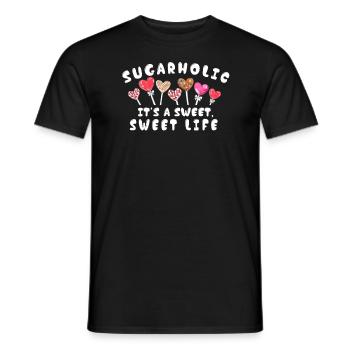 Sugarholic Sweets Sugar Candy Enthusiast - Men's T-Shirt - black - Front - AI Model Male 178 light (178cm)