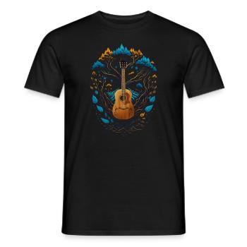 Yggdrasil Natur Musiker Baum des Lebens - Männer T-Shirt - Schwarz - Vorne - AI Model Male 178 light (178cm)