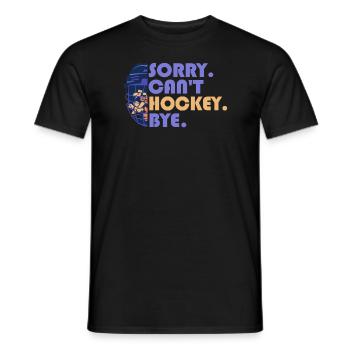 Sorry Can't Hockey Bye Hockey Lover - Men's T-Shirt - black - Front - AI Model Male 178 light (178cm)