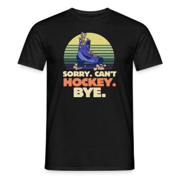 Sorry Can't Hockey Bye Hockey Lover - Men's T-Shirt - black - Front - AI Model Male 178 light (178cm)