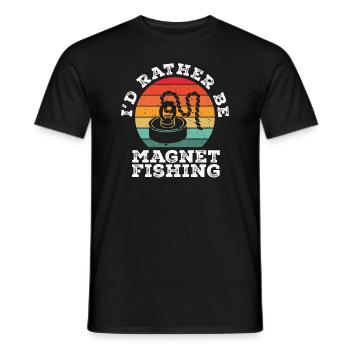 Neodymium Magnet Fishing Magnetic Fisher - Men's T-Shirt - black - Front - AI Model Male 178 light (178cm)