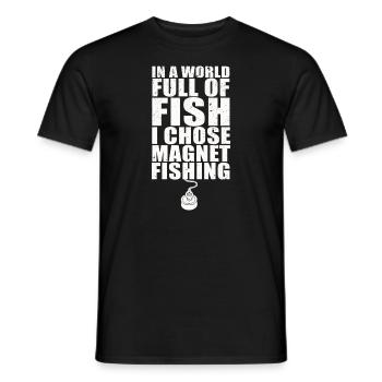 Neodymium Magnet Fishing Magnetic Fisher - Men's T-Shirt - black - Front - AI Model Male 178 light (178cm)