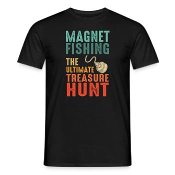 Neodymium Magnet Fishing Magnetic Fisher - Men's T-Shirt - black - Front - AI Model Male 178 light (178cm)