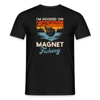 Neodymium Magnet Fishing Magnetic Fisher - Men's T-Shirt - black - Front - AI Model Male 178 light (178cm)