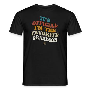 C’est officiel Je suis le petit-fils préféré - T-shirt homme - noir - Devant - AI Model Male 178 light (178cm)