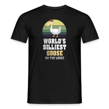 Worlds Silliest Goose On The Loose - Men's T-Shirt - black - Front - AI Model Male 178 light (178cm)