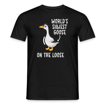Worlds Silliest Goose On The Loose - Men's T-Shirt - black - Front - AI Model Male 178 light (178cm)