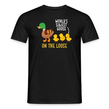 Worlds Silliest Goose On The Loose - Men's T-Shirt - black - Front - AI Model Male 178 light (178cm)