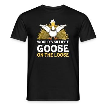 Worlds Silliest Goose On The Loose - Men's T-Shirt - black - Front - AI Model Male 178 light (178cm)
