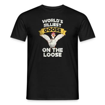 Die dümmste Gans der Welt auf freiem Fuß - Männer T-Shirt - Schwarz - Vorne - AI Model Male 178 light (178cm)