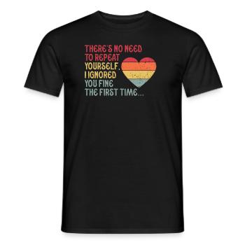 Il n’est pas nécessaire de se répéter - T-shirt homme - noir - Devant - AI Model Male 178 light (178cm)