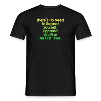 Il n’est pas nécessaire de se répéter - T-shirt homme - noir - Devant - AI Model Male 178 light (178cm)