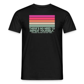 Il n’est pas nécessaire de se répéter - T-shirt homme - noir - Devant - AI Model Male 178 light (178cm)