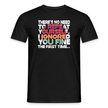 Il n’est pas nécessaire de se répéter - T-shirt homme - noir - Devant - AI Model Male 178 light (178cm)