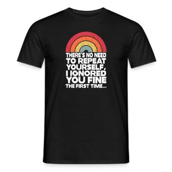 Il n’est pas nécessaire de se répéter - T-shirt homme - noir - Devant - AI Model Male 178 light (178cm)