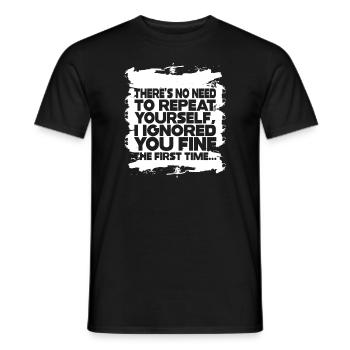Il n’est pas nécessaire de se répéter - T-shirt homme - noir - Devant - AI Model Male 178 light (178cm)