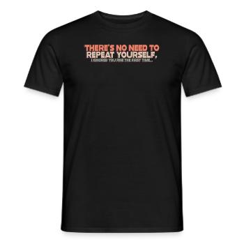 Il n’est pas nécessaire de se répéter - T-shirt homme - noir - Devant - AI Model Male 178 light (178cm)