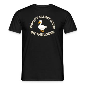 Worlds Silliest Goose On The Loose - Men's T-Shirt - black - Front - AI Model Male 178 light (178cm)