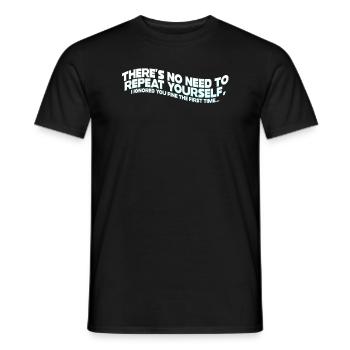 Il n’est pas nécessaire de se répéter - T-shirt homme - noir - Devant - AI Model Male 178 light (178cm)