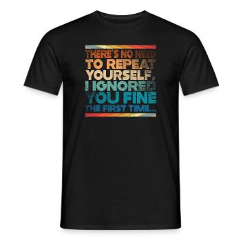 Il n’est pas nécessaire de se répéter - T-shirt homme - noir - Devant - AI Model Male 178 light (178cm)
