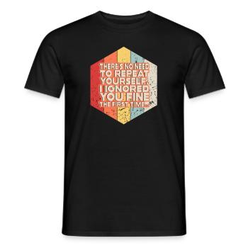 Il n’est pas nécessaire de se répéter - T-shirt homme - noir - Devant - AI Model Male 178 light (178cm)