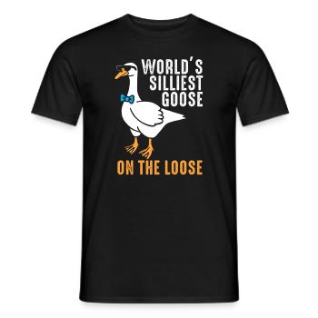 Worlds Silliest Goose On The Loose - Men's T-Shirt - black - Front - AI Model Male 178 light (178cm)