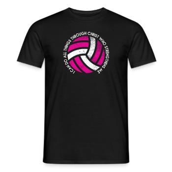 Je peux tout faire grâce au volleyball - T-shirt homme - noir - Devant - AI Model Male 178 light (178cm)