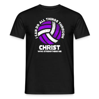 Je peux tout faire grâce au volleyball - T-shirt homme - noir - Devant - AI Model Male 178 light (178cm)