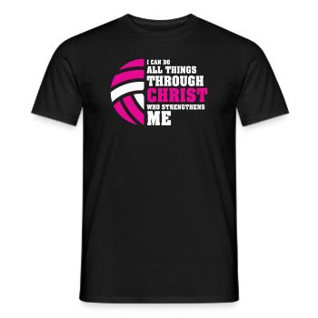 Je peux tout faire grâce au volleyball - T-shirt homme - noir - Devant - AI Model Male 178 light (178cm)