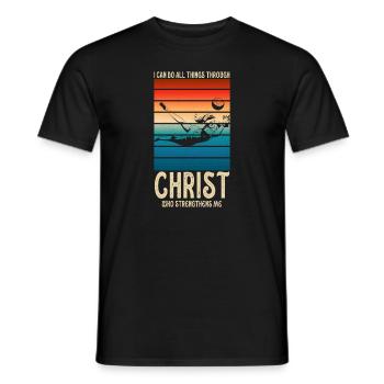 Je peux tout faire grâce au volleyball - T-shirt homme - noir - Devant - AI Model Male 178 light (178cm)