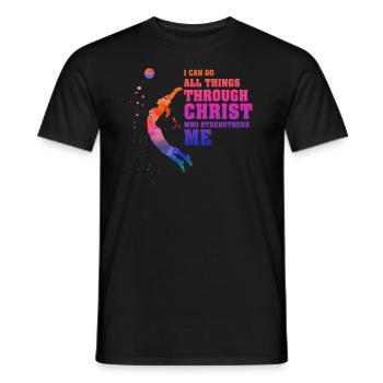 Je peux tout faire grâce au volleyball - T-shirt homme - noir - Devant - AI Model Male 178 light (178cm)