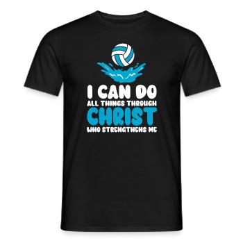 Je peux tout faire grâce au volleyball - T-shirt homme - noir - Devant - AI Model Male 178 light (178cm)