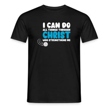 Je peux tout faire grâce au volleyball - T-shirt homme - noir - Devant - AI Model Male 178 light (178cm)