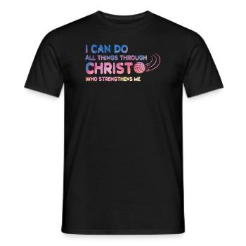 Je peux tout faire grâce au volleyball - T-shirt homme - noir - Devant - AI Model Male 178 light (178cm)