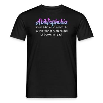 Abibliophobia Bookworm Reading Books - Men's T-Shirt - black - Front - AI Model Male 178 light (178cm)