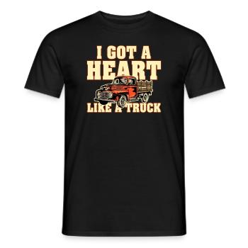 I Got A Heart Like A Truck - Men's T-Shirt - black - Front - AI Model Male 178 light (178cm)