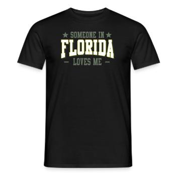 Someone In Florida Loves Me - Men's T-Shirt - black - Front - AI Model Male 178 light (178cm)