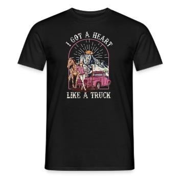 Ich habe ein Herz wie ein Truck - Männer T-Shirt - Schwarz - Vorne - AI Model Male 178 light (178cm)
