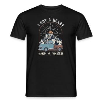 I Got A Heart Like A Truck - Men's T-Shirt - black - Front - AI Model Male 178 light (178cm)