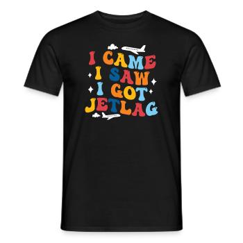 Ich kam, ich sah, ich bekam Jetlag, Reisehumor - Männer T-Shirt - Schwarz - Vorne - AI Model Male 178 light (178cm)