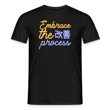 Le Kaizen japonais adopte le processus - T-shirt homme - noir - Devant - AI Model Male 178 light (178cm)