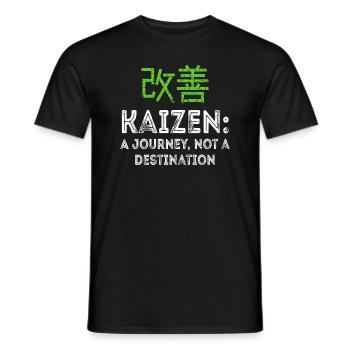 Kaizen : un voyage, pas une destination - T-shirt homme - noir - Devant - AI Model Male 178 light (178cm)