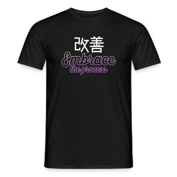 Le Kaizen japonais adopte le processus - T-shirt homme - noir - Devant - AI Model Male 178 light (178cm)