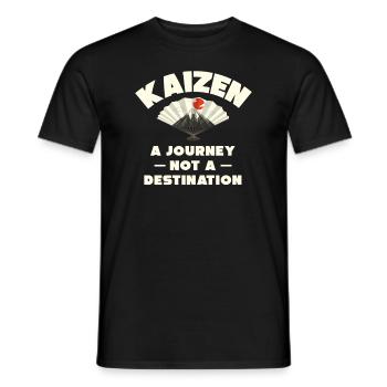 Kaizen : un voyage, pas une destination - T-shirt homme - noir - Devant - AI Model Male 178 light (178cm)
